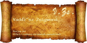 Vadász Zsigmond névjegykártya